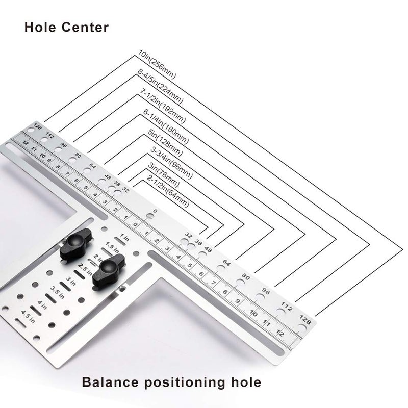 Mousike Cabinet Pull Metal Templateï¼Œ Handle Drill Mounting Template for Cabinet Doors and Drawers(Silver,1Pack) - Image 4
